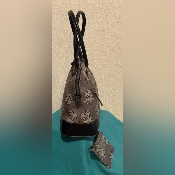 Dooney & Bourke Black and Gray Monogram Satchel - Picture 3 of 11